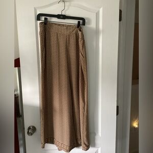 Max Studio Brown Geometric Wide Leg Pants